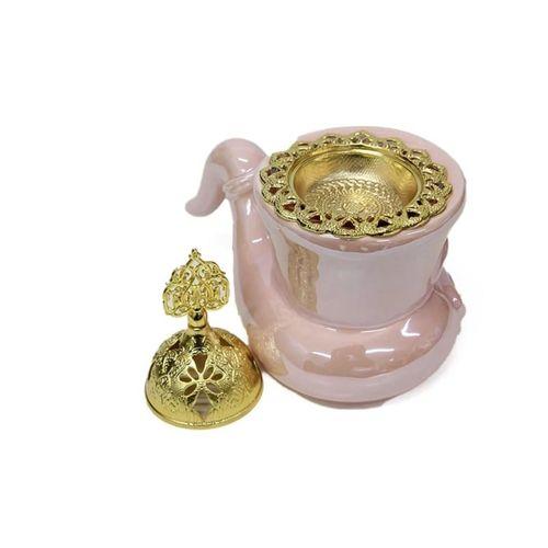 Buhurdanlık Seramik Puro Model  Altın Kapak Dekorlu