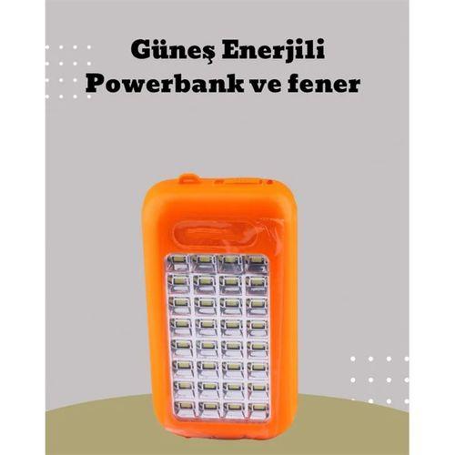 Güneş Paneli Destekli Powerbank Ve Led Işıldak – 10000 Mah, Çift Usb, Outdoor Kullanım İçin