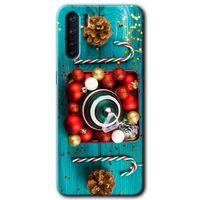 MRCİLETİSİM Oppo A91 Kılıf HD Desen Baskılı Arka Kapak + Temperli Cam - Christmas