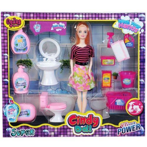 Oydaş Oydaş Cindy Doll Lavabo & Temizlik Set Bebek 2452