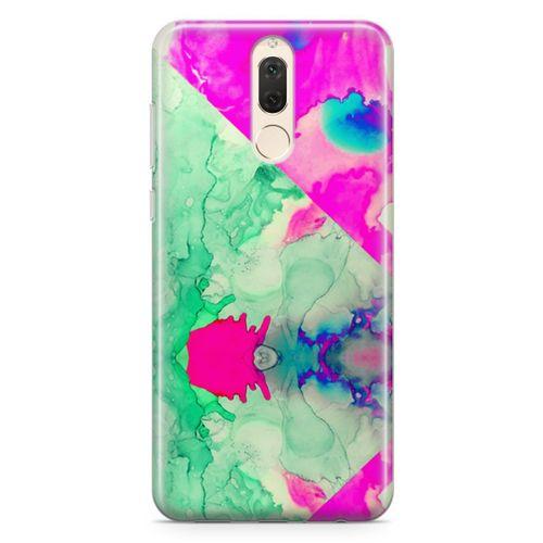 Huawei Mate 10 Lite Kılıf Yeşil Pembe Mermer Arka Kapak Koruma Desenli Full Koruyucu