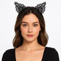 Dantelli Siyah Kedi Tacı - Vintage Tarz Dantel Kedi Kulak