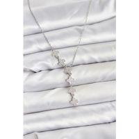 316L Çelik Zincir Gümüş Renk Yonca Model Kadın Kolye