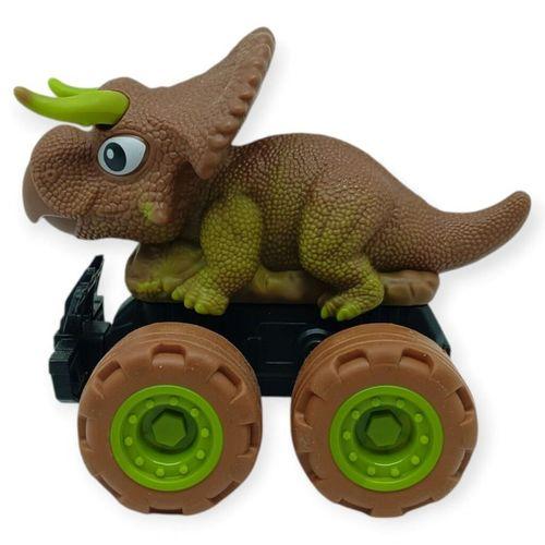 Sürtmeli Dinazor Arabalar 12 cm - H-20 - Triceraptors -Kahverengi