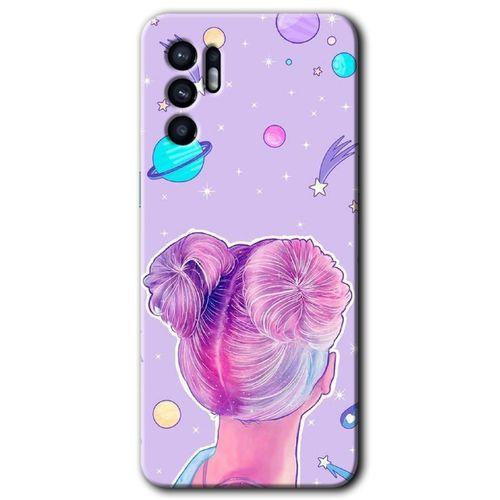 OPPO Oppo Reno 6 Kılıf HD Desen Baskılı Arka Kapak - Uzaylı Kız