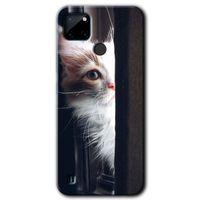 Realme C21 Kılıf HD Desen Baskılı Arka Kapak - Kedi Bakışı