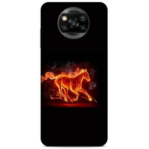 Lopard Xiaomi Redmi Poco X3 Uyumlu Kılıf FireX (28) Arka Kapak Ateşli At
