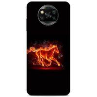 Lopard Xiaomi Redmi Poco X3 Uyumlu Kılıf FireX (28) Arka Kapak Ateşli At