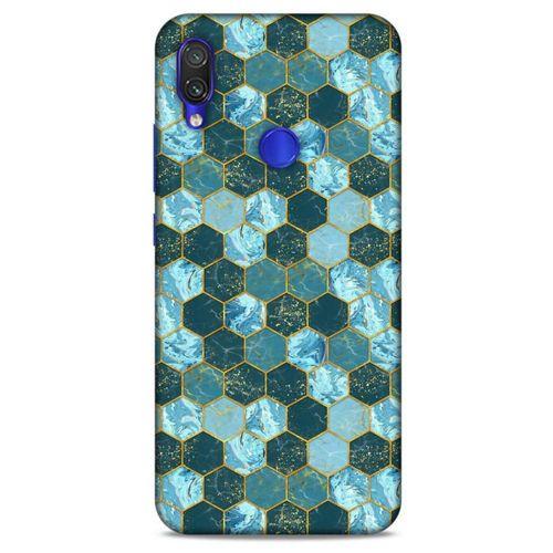 Mermer Desenli (21) Tema Koruyucu Kapak Akuamarin Xiaomi Redmi Note 7 Kılıf