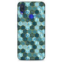 Mermer Desenli (21) Tema Koruyucu Kapak Akuamarin Xiaomi Redmi Note 7 Kılıf