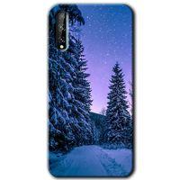 MRCİLETİSİM Huawei Y8P Kılıf HD Desen Baskılı Arka Kapak + Temperli Cam - Kış Manzarası