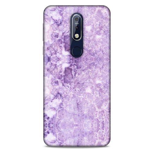 Mermer Desenli (16) Tema Kalın Kılıf Lila Nokia 7.1 Kılıf