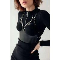 Deri Harness Büstiyer, Şık Deri Korse - Brf872