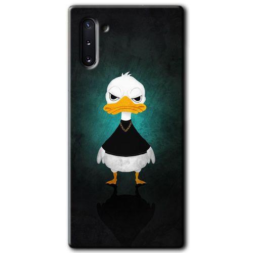 MRCİLETİSİM MRCİLETİSİM Samsung Galaxy Note 10 Kılıf HD Desen Baskılı Arka Kapak + Temperli Cam - Angry Duck
