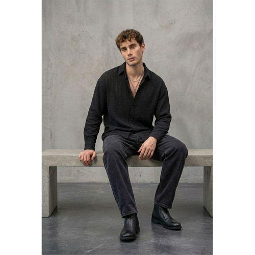 Bien Pamuk Keten Erkek Gömlek - Siyah