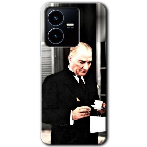 Vivo Y35s Kılıf HD Desen Baskılı Arka Kapak - Atatürk Türk Kahvesi