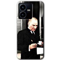 Vivo Y35s Kılıf HD Desen Baskılı Arka Kapak - Atatürk Türk Kahvesi