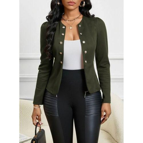 Kadın Uzun Kollu önü Açık Düğmeli Kısa Süet Ceket