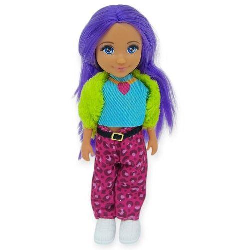 Ankiki Moda İkonu Bebek Figür 13 cm  - Mor Saçlı Hip-Hop Rüzgarı