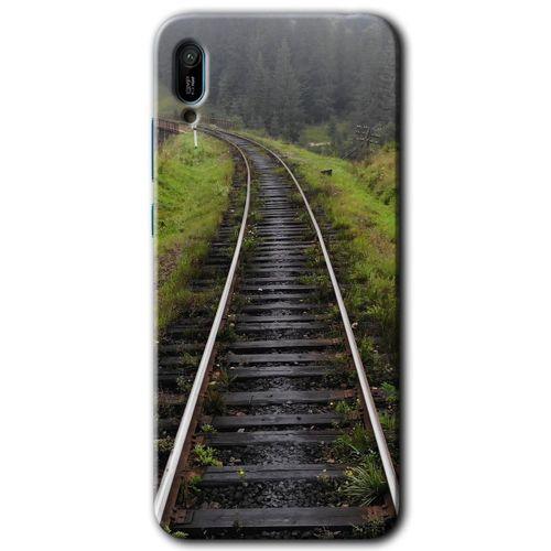 Potkal Hediye Fabrikası Huawei Y6 2019 HD Baskılı Kılıf + 9D Tam Ekran Koruyucu - Tren Yolu