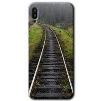Potkal Hediye Fabrikası Huawei Y6 2019 HD Baskılı Kılıf + 9D Tam Ekran Koruyucu - Tren Yolu