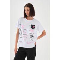 ALEXANDERGARDI Dokulu Çiçek Detaylı Baskılı Kadın T-shirt