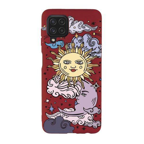 Galaxy M22 Uyumlu Güneş Ay Desenli Premium Silikonlu Lansman Telefon Kılıfı