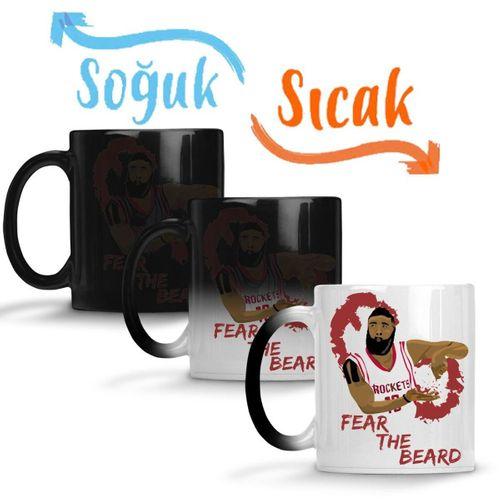 James Harden Fear The Beard Sihirli Kupa Bardak Porselen