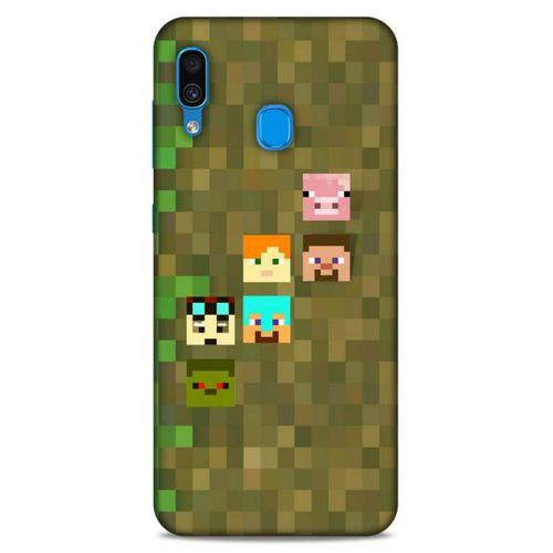 Lopard Samsung Galaxy A30 Uyumlu Kılıf PiXel (14) Lansman Kılıf Minecraft Karakterleri