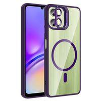 Galaxy A06 Kılıf Standlı ve Kamera Lens Hediyeli M-Safe Şarj Özellikli Zore Etro Kapak