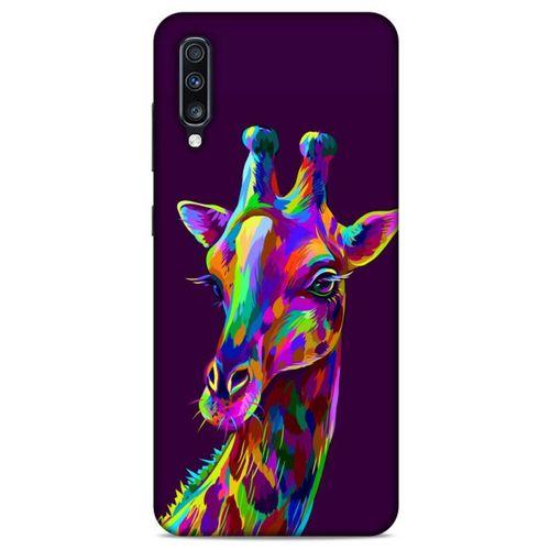 Samsung Galaxy A70 Uyumlu Kılıf Mor Delisi (30) Silicone Case Zürafa