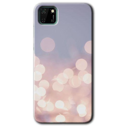 MRCİLETİSİM Huawei Y5P Kılıf HD Desen Baskılı Arka Kapak + Temperli Cam - Blur Lights