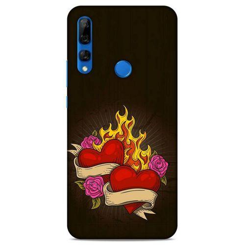 Lopard Huawei Y9 Prime 2019 Uyumlu Kılıf Tattoo's (14) Lansman Kılıf Çift Kalp