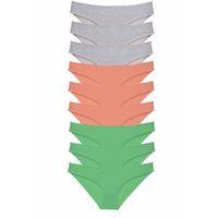 9 adet Süper Eko Set Likralı Kadın Slip Külot Gri Pudra Yeşil