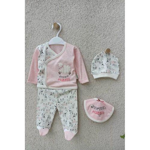 Annesinin Kuzusu Şapkalı Eldivenli 5'li Kız Zıbın Seti