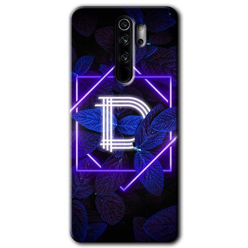 Xiaomi Redmi Note 8 Pro Kılıf Kapak - Dark Neon Yaprak D Harfi +Hayalet Ekran Yandan Gözükmez