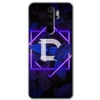 Xiaomi Redmi Note 8 Pro Kılıf Kapak - Dark Neon Yaprak D Harfi +Hayalet Ekran Yandan Gözükmez