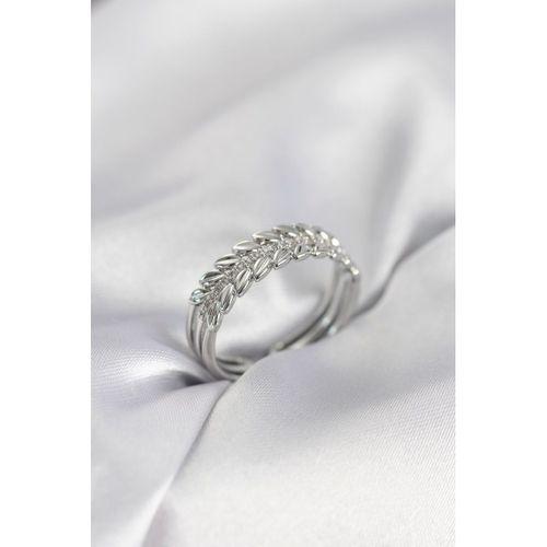 Gümüş Renk Başak Model Zirkon Taşlı Kadın Yüzük