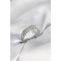 Gümüş Renk Başak Model Zirkon Taşlı Kadın Yüzük