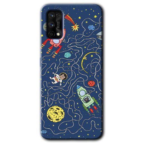 Realme 7 Pro Kılıf Baskılı Kapak - Kedi Galaksi + 5D Tam Kaplayan Cam