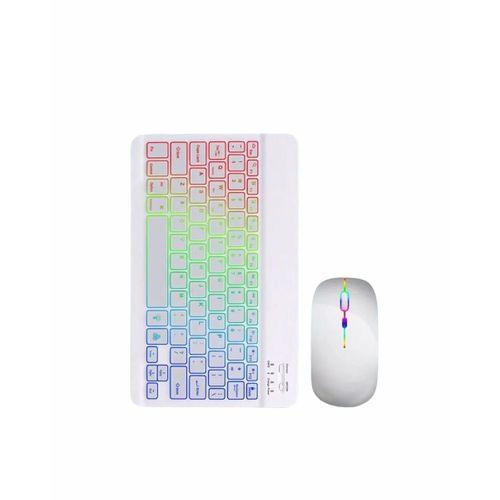 Türkçe Q Aydınlatmalı Klavye Mouse Seti Kablosuz Bluetooth Destekli