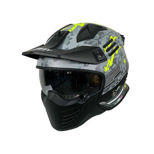 Kask Fullface Tokyo X2 Trooper Sway Gri-Neon Yeşil M