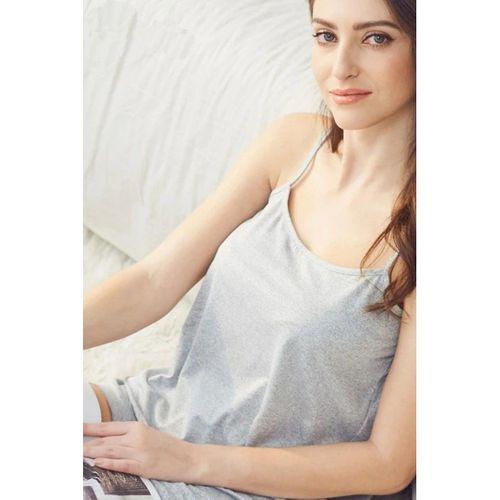 Kadın Gri Şortlu Penye Gecelik Takımı