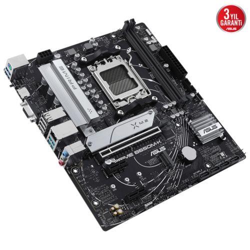 ASUS PRIME B650M-K, 2xDDR5, 2x M.2, D-SUB, HDMI, AMD Ryzen 7000 Serisi, AM5 Soket Anakart