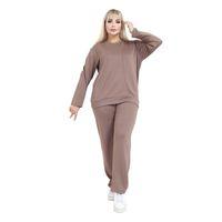 Melsay Butik Büyük Beden Vizon Modal Kadın Eşofman Takımı