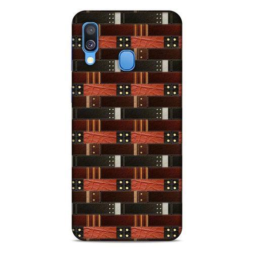 Samsung Galaxy A40 Kılıf Patchwork (19) Kılıfları Kahve Turuncu