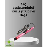 2’si 1 Arada Saç Düzleştirici Ve Maşa – 5 Isı Seviyesi, Seramik Kaplama, Döner Kablolu Ergonomik Tasarım