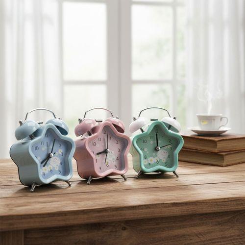 Çift Zilli Metal Masa Çalar Saat (8.8 cm) - Pilli & Işıklı