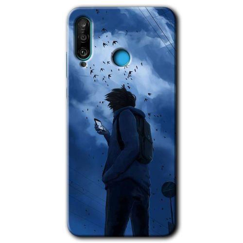 Huawei P30 Lite Kılıf Kapak - Sonbahar Yalnızlığı +Hayalet Ekran Yandan Gözükmez