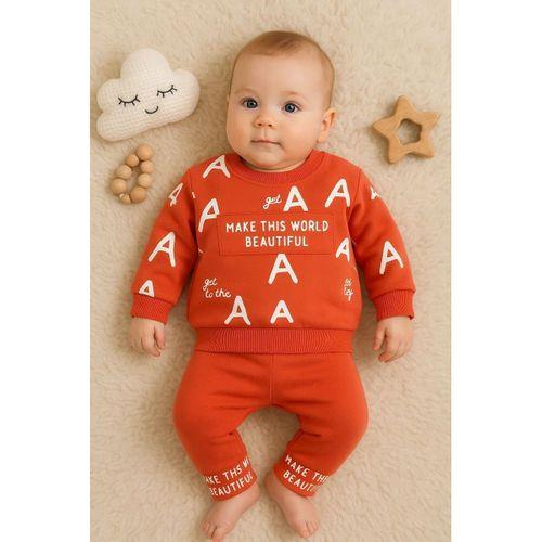 Harf Baskılı 2'li % 100 Pamuk Erkek Bebek Takımı